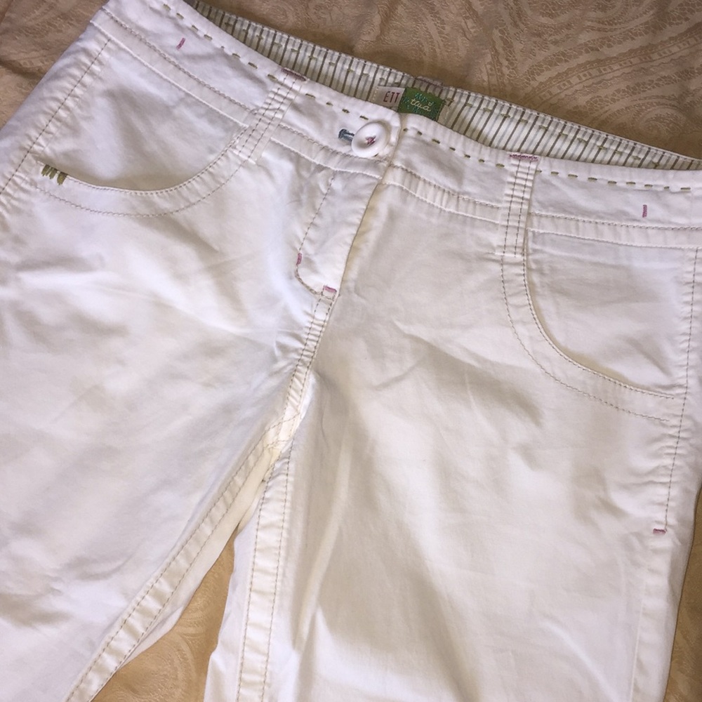 Anthropologie White Cropped pants ETT taia size 2